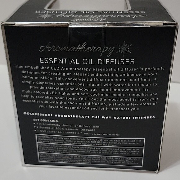 GOLDESSENCE  Aroma Therapy Essential Oil Sparkle Color Changing Diffuser NIB - Picture 7 of 8